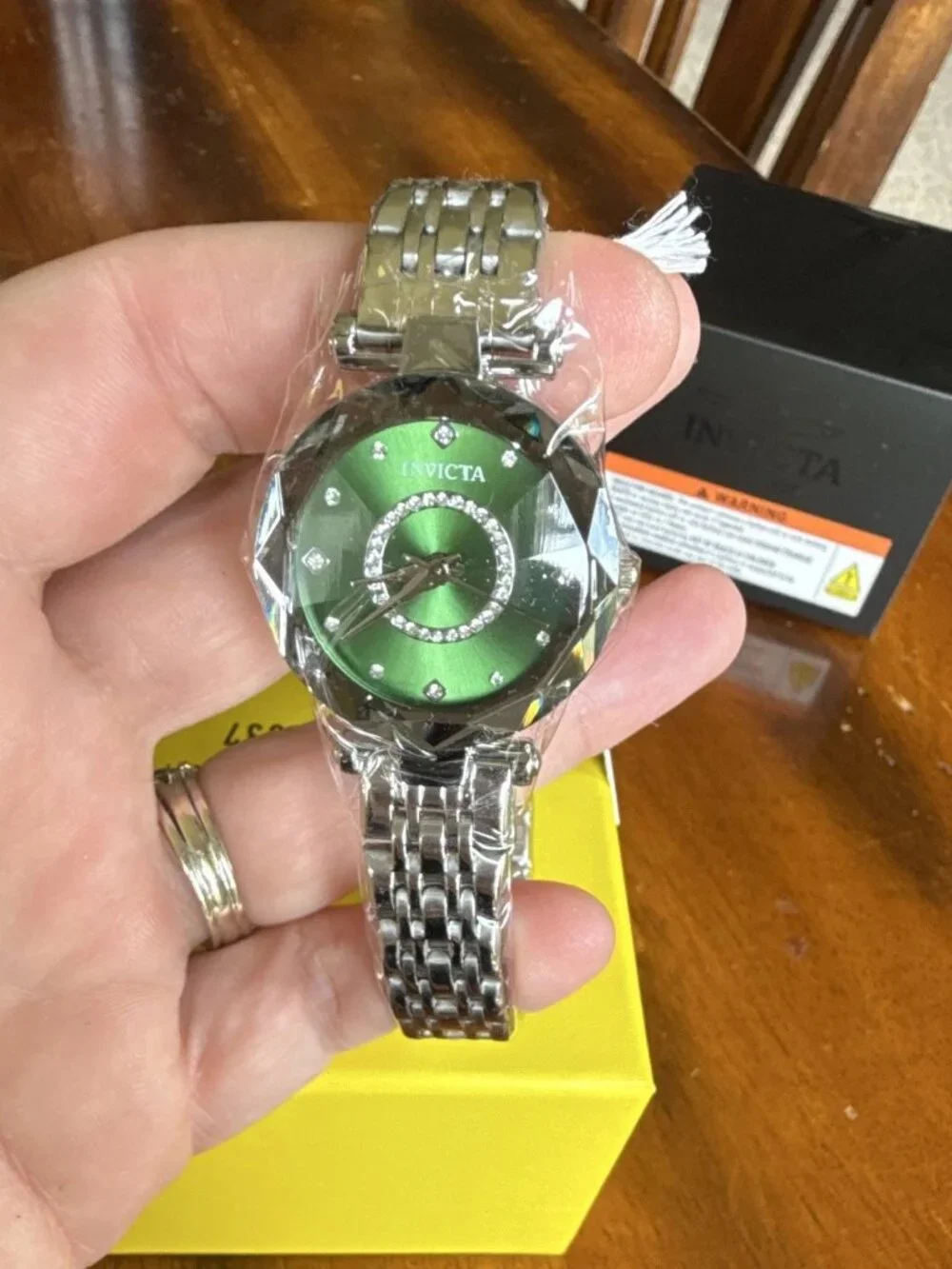Invicta Celestial 70403 30mm Silver Green Crystal Dial Women’s Watch New